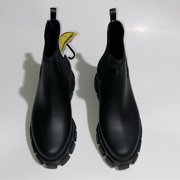 Jeffrey Campbell Chelsea Platform Lug Sole Rain Boot Black Womens 8 9 10 NEW - Picture 3 of 13